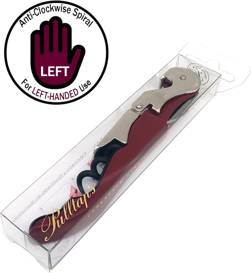 Pulltap's Genuine Classic 500 LEFT-HANDED Waiter's Corkscrew – Double-Hinged Wine Key with Hinged Foil Cutter – Patented Design – Made in Spain – Bordeaux (Burdeos) - Image 4